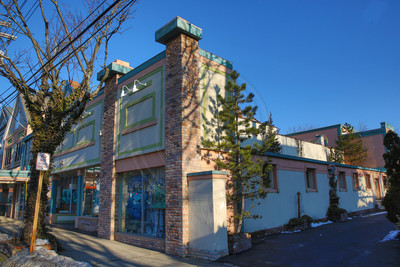 843 Whalley Ave. Stucco Facade w/ brick lighted pillars