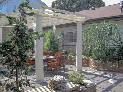 Gazebo outdoor dining in the secret garden